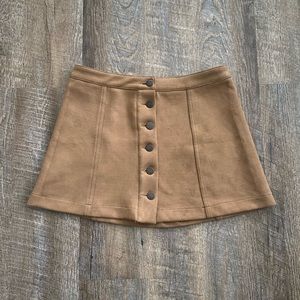 Forever 21 cognac faux suede skirt